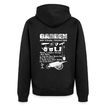 Gardening Garden My Final Frontier - Unisex Premium Organic Zip Hoodie - black - Back - Nico (187cm)