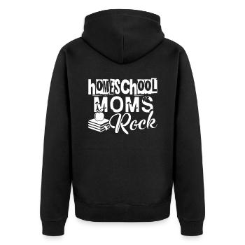 Homeschool Homeschool Moms - Unisex Premium Organic Zip Hoodie - black - Back - Nico (187cm)