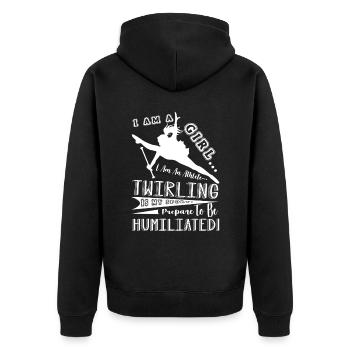 I Am An Athlete - Unisex Premium Organic Zip Hoodie - black - Back - Nico (187cm)