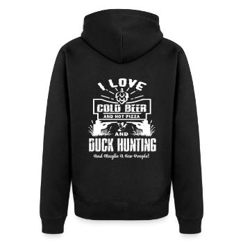 Duck Hunting I Love Duck Hunting - Unisex Premium Organic Zip Hoodie - black - Back - Nico (187cm)