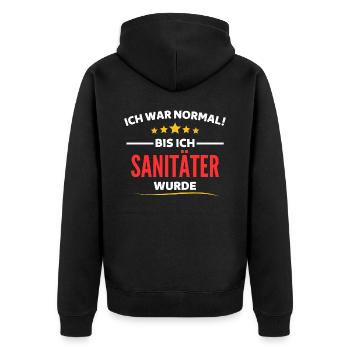 J'étais normal jusqu'à ce que je devienne ambulancier - Veste à capuche bio Premium Unisexe - noir - Dos - Nico (187cm)