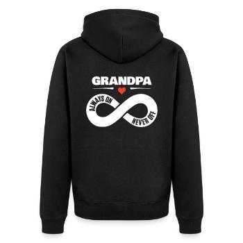 Grand-père toujours sur jamais hors cadeau d’amour de grand-père - Veste à capuche bio Premium Unisexe - noir - Dos - Nico (187cm)