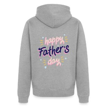 Félicitations papa - Veste à capuche bio Premium Unisexe - gris chiné - Dos - Nico (187cm)