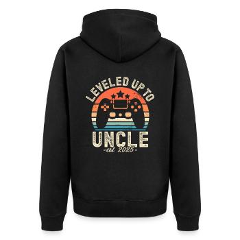 Ascended to Uncle 2025 - Unisex Premium Organic Zip Hoodie - black - Back - Nico (187cm)