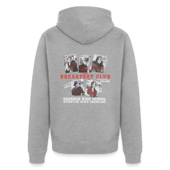 The Breakfast Club Quotes - Unisex Premium Organic Zip Hoodie - heather grey - Back - Nico (187cm)