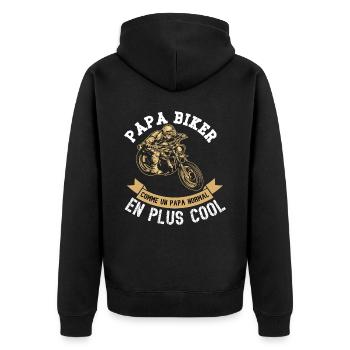 papa biker - Veste à capuche bio Premium Unisexe - noir - Dos - Nico (187cm)