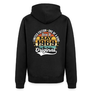 Cadeau d’anniversaire mai 1969 né en mai 1969 - Veste à capuche bio Premium Unisexe - noir - Dos - Nico (187cm)