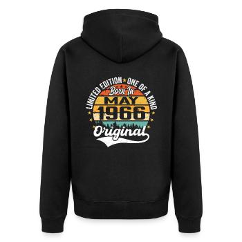 Cadeau d’anniversaire mai 1966 né en mai 1966 - Veste à capuche bio Premium Unisexe - noir - Dos - Nico (187cm)