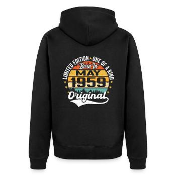 Cadeau d’anniversaire mai 1959 né en mai 1959 - Veste à capuche bio Premium Unisexe - noir - Dos - Nico (187cm)
