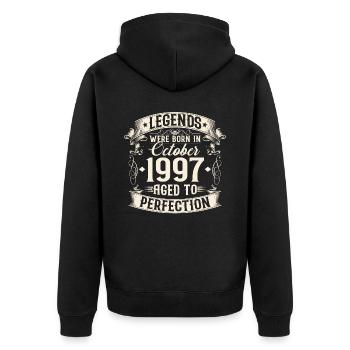Octobre Né en 1997 Legends Anniversaire - Veste à capuche bio Premium Unisexe - noir - Dos - Nico (187cm)