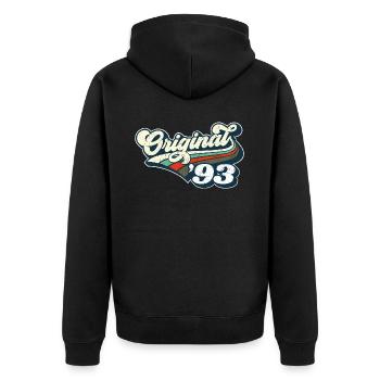Original '93 - Unisex Premium Organic Zip Hoodie - black - Back - Nico (187cm)