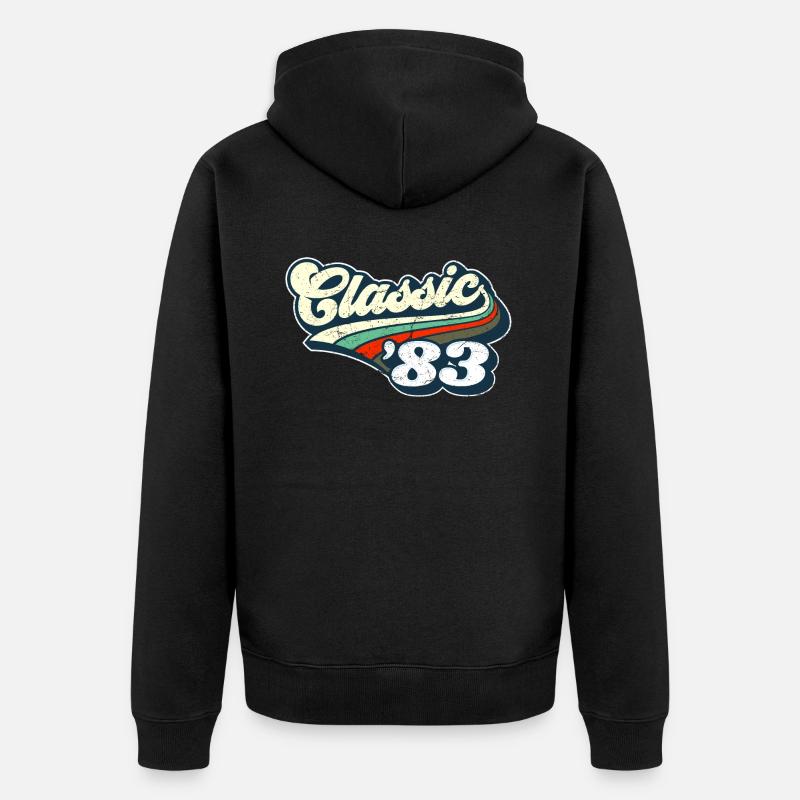 Classique '83 - Veste à capuche bio Premium Unisexe - noir