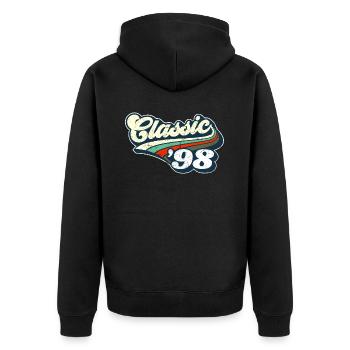 Classic '98 - Unisex Premium Organic Zip Hoodie - black - Back - Nico (187cm)