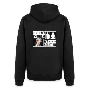 Psychiatrist My Problem My Pictogram Mom Therapist - Unisex Premium Bio Zip Hoodie - Schwarz - Hinten - Nico (187cm)