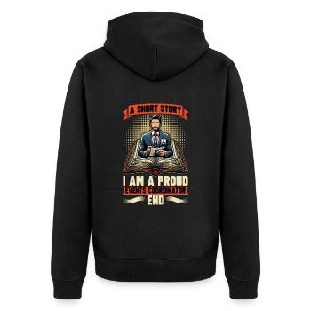 Events Coordinator A Short Story Event Organizer - Unisex Premium Organic Zip Hoodie - black - Back - Nico (187cm)