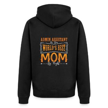 Admin Assistant By Day World's Best Office Worker - Unisex Premium Organic Zip Hoodie - black - Back - Nico (187cm)