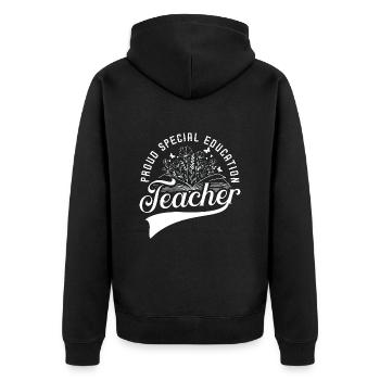 Health Educator Proud Special Education Instructor - Unisex Premium Organic Zip Hoodie - black - Back - Nico (187cm)