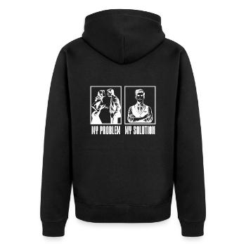Receptionist My Problem My Solution Pictogram Dad - Unisex Premium Organic Zip Hoodie - black - Back - Nico (187cm)