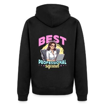 Assistante Admin Secrétaire de la Meilleure Escouade Professionnelle - Veste à capuche bio Premium Unisexe - noir - Dos - Nico (187cm)