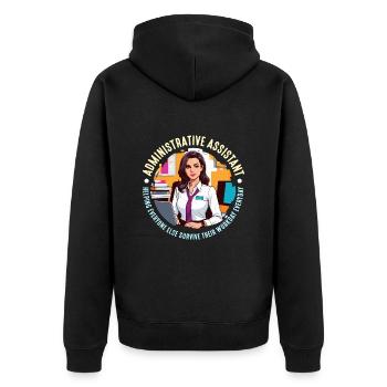 Administrative Assistant Helping Office Worker - Unisex Premium Organic Zip Hoodie - black - Back - Nico (187cm)