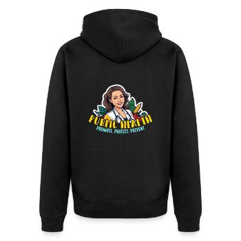 Éducateur en santé publique Promouvoir la conseillère - Veste à capuche bio Premium Unisexe - noir - Dos - Nico (187cm)