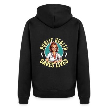 Éducateur en santé La santé publique sauve des vies Éducateur - Veste à capuche bio Premium Unisexe - noir - Dos - Nico (187cm)