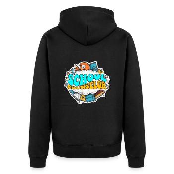 Conseillère scolaire Assistante sociale Thérapeute scolaire - Veste à capuche bio Premium Unisexe - noir - Dos - Nico (187cm)