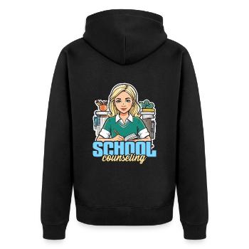 Conseiller scolaire Psychologue conseiller scolaire - Veste à capuche bio Premium Unisexe - noir - Dos - Nico (187cm)