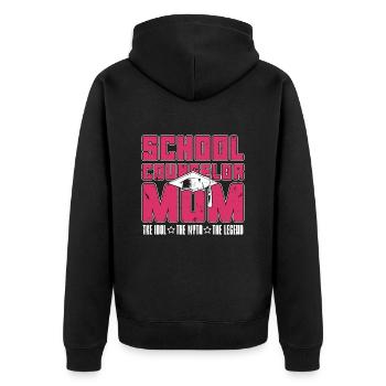 Conseillère scolaire : Maman L’idole La psychologue - Veste à capuche bio Premium Unisexe - noir - Dos - Nico (187cm)