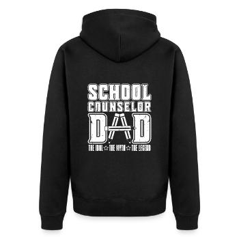 Conseiller scolaire Papa L’idole Le thérapeute scolaire - Veste à capuche bio Premium Unisexe - noir - Dos - Nico (187cm)