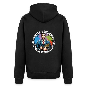 Conseillère scolaire Ma passion Ma psychologue scolaire - Veste à capuche bio Premium Unisexe - noir - Dos - Nico (187cm)