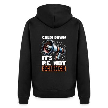 Instructeur d’éducation physique Calm Down C’est l’éducation physique - Veste à capuche bio Premium Unisexe - noir - Dos - Nico (187cm)