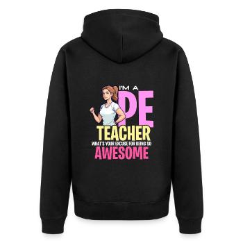 Instructeur d’éducation physique Je suis professeur d’éducation physique Santé physique - Veste à capuche bio Premium Unisexe - noir - Dos - Nico (187cm)