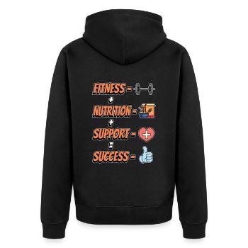 Health Coach Fitness Nutrition Support Coaching - Unisex Premium Organic Zip Hoodie - black - Back - Nico (187cm)