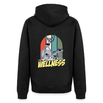 Health Coach Wellness Retro Workout Health Coaches - Unisex Premium Organic Zip Hoodie - black - Back - Nico (187cm)