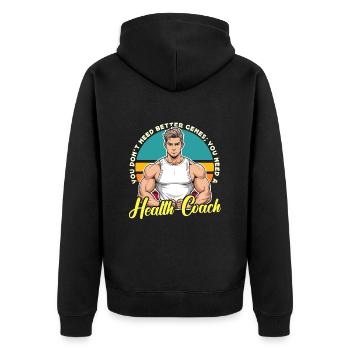 Health Coach You Don't Need Better Genes Coaching - Unisex Premium Organic Zip Hoodie - black - Back - Nico (187cm)