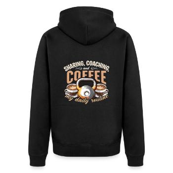 Health Coach Sharing Coaching And Coffee Workout - Unisex Premium Organic Zip Hoodie - black - Back - Nico (187cm)