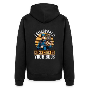 J’ai découvert des bugs de pulvérisation de code - Veste à capuche bio Premium Unisexe - noir - Dos - Nico (187cm)
