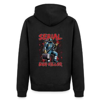 Pest Control Serial Bug Killer Pest Management - Unisex Premium Bio Zip Hoodie - Schwarz - Hinten - Nico (187cm)