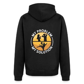 P.E Instructor My Problem My Pictogram Dad Mom - Unisex Premium Organic Zip Hoodie - black - Back - Nico (187cm)