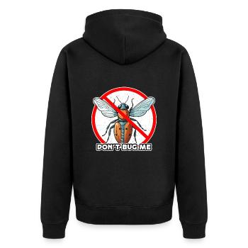 Pest Control Don't Bug Disinfector Insect Solution - Unisex Premium Bio Zip Hoodie - Schwarz - Hinten - Nico (187cm)