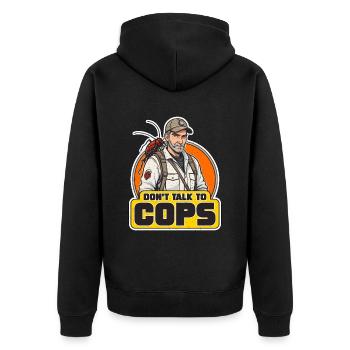 Pest Control Don't Talk To Cops Insect Solutions - Unisex Premium Bio Zip Hoodie - Schwarz - Hinten - Nico (187cm)
