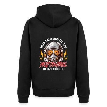 Pest Control Keep Calm And Let Pest Management - Unisex Premium Organic Zip Hoodie - black - Back - Nico (187cm)