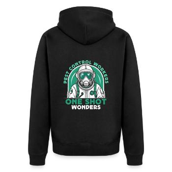Pest Control Workers One Shot Insect Solutions - Unisex Premium Bio Zip Hoodie - Schwarz - Hinten - Nico (187cm)