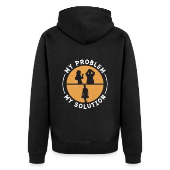 Coach Santé Mon problème Ma solution Pictogramme Papa - Veste à capuche bio Premium Unisexe - noir - Dos - Nico (187cm)
