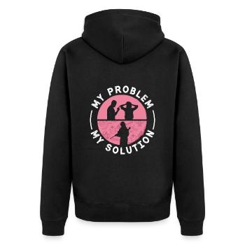 Pest Control Officer My Problem My Pictogram Mom - Unisex Premium Organic Zip Hoodie - black - Back - Nico (187cm)