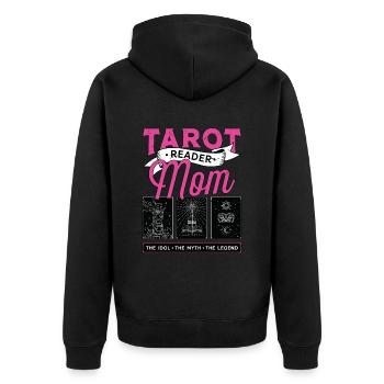 Tarot Reader Mom The Idol The Myth Fortune Telling - Unisex Premium Organic Zip Hoodie - black - Back - Nico (187cm)