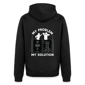 Lecteur de tarot Mon problème Ma solution Pictogramme Papa - Veste à capuche bio Premium Unisexe - noir - Dos - Nico (187cm)