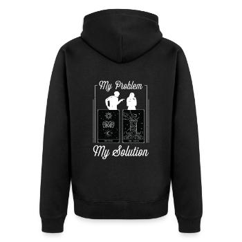 Tarot Reader My Problem My Solution Pictogram Mom - Unisex Premium Organic Zip Hoodie - black - Back - Nico (187cm)