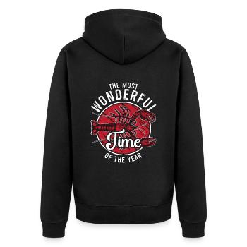 Crawfish Boil The Most Wonderful Time Boil Master - Unisex Premium Bio Zip Hoodie - Schwarz - Hinten - Nico (187cm)